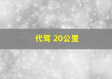 代驾 20公里